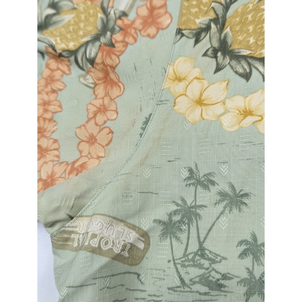 Tommy Bahama Mens XXL Silk Hawaiian Shirt Island Rookie Baseball Sage Green XXL - Picture 7 of 8